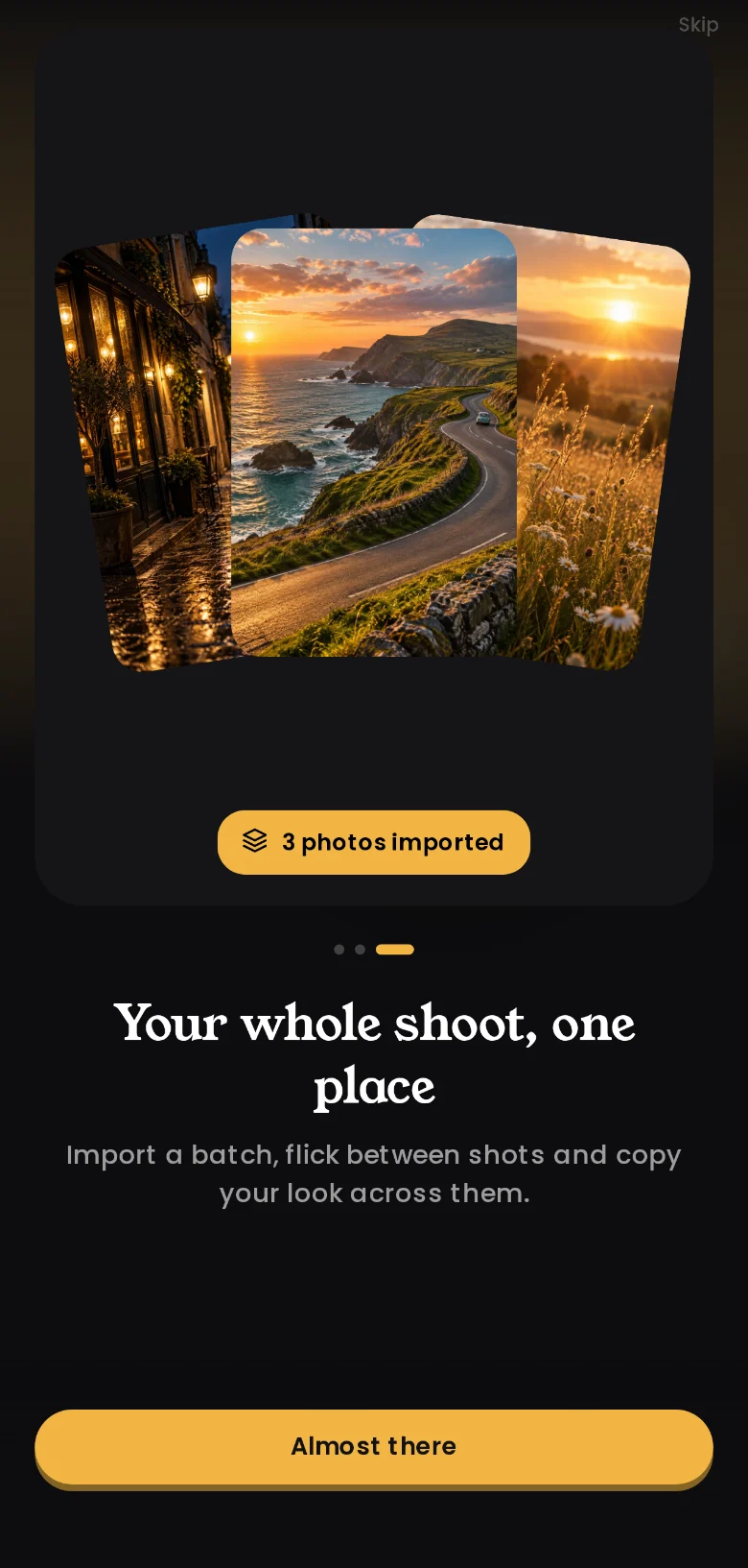 Import a batch of photos